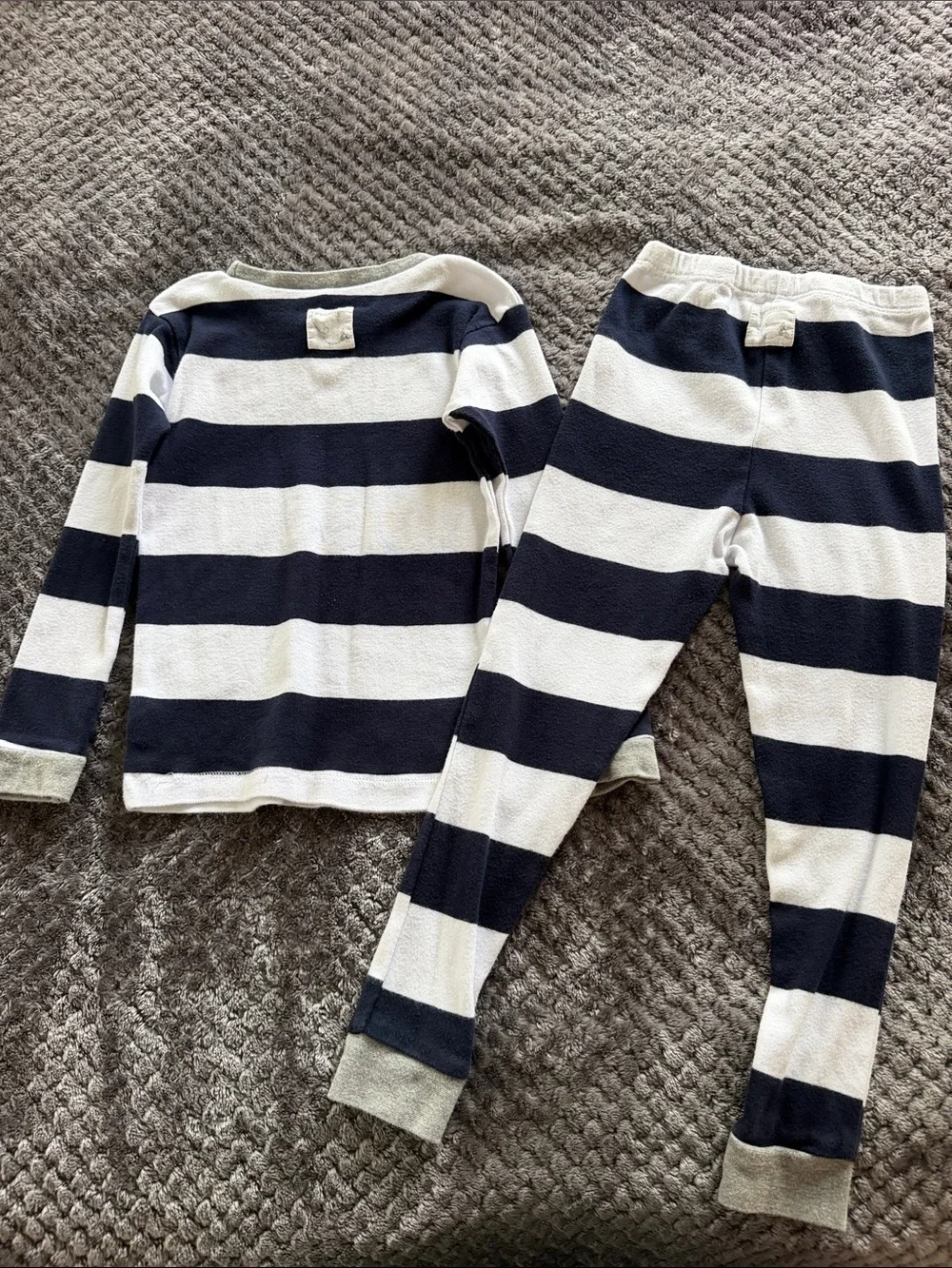 Burt’s Bees Kids Navy and White Striped Pajama Set